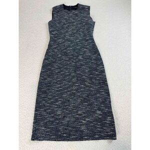 Theory Womens Cotton Blend Sleeveless Slit Dark Gray Eano Branson Sheath Dress P